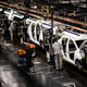 Inside the Renault plant at Flins-sur-Seine.